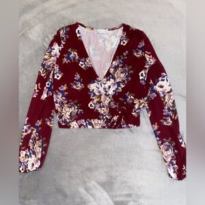 Floral Wrap Crop Top